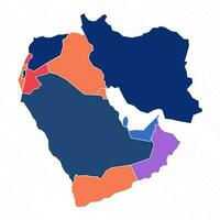Multicolor Map of Middle East With Provinces vector
