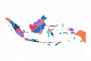 Multicolor Map of Indonesia With Provinces vector