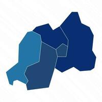 Multicolor Map of Rwanda With Provinces vector