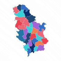 multicolor mapa de serbia con provincias vector