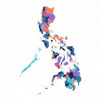 multicolor mapa de Filipinas con provincias vector