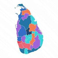 Multicolor Map of Sri Lanka With Provinces vector