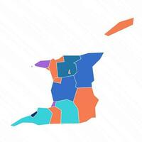 Multicolor Map of Trinidad And Tobago With Provinces vector