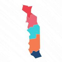Multicolor Map of Togo With Provinces vector