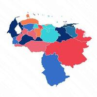 Multicolor Map of Venezuela With Provinces vector