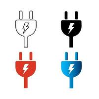 Abstract Electric Plug Silhouette Illustration vector