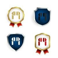 Abstract Airpods Badge and Label Collection vector