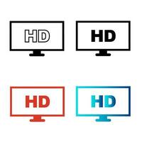 Abstract HD Television Silhouette Illustration vector