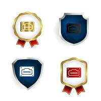 Abstract Hdmi Port Badge and Label Collection vector