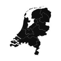 Abstract Netherlands Silhouette Detailed Map vector