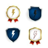 Abstract Lightning Badge and Label Collection vector