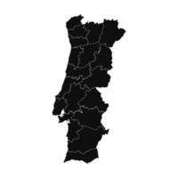 Abstract Portugal Silhouette Detailed Map vector