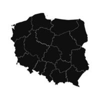 Abstract Poland Silhouette Detailed Map vector