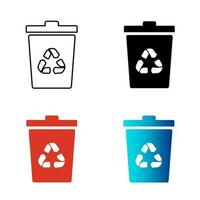 Abstract Recycle Bin Silhouette Illustration vector