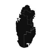 Abstract Qatar Silhouette Detailed Map vector