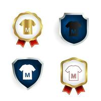 Abstract M Size Shirt Badge and Label Collection vector