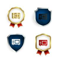 Abstract Modern Microwave Badge and Label Collection vector