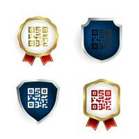 Abstract QR Code Badge and Label Collection vector