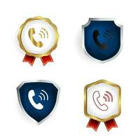 Abstract Phone Call Badge and Label Collection vector