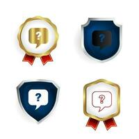 Abstract Question Inquiry Badge and Label Collection vector