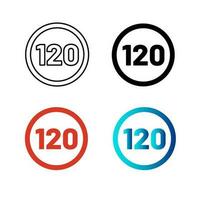 Abstract Speed Limit 120 Silhouette Illustration vector