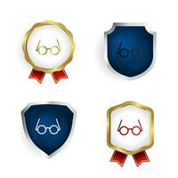 Abstract Round Spectacles Badge and Label Collection vector