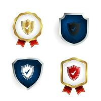 resumen seguro símbolo Insignia y etiqueta colección vector