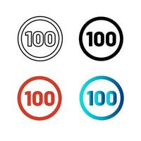 Abstract Speed Limit 100 Silhouette Illustration vector