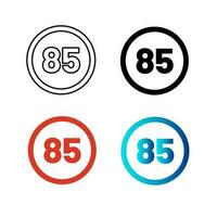 Abstract Speed Limit 85 Silhouette Illustration vector