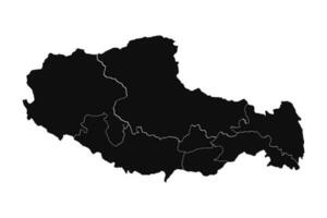 resumen Tíbet silueta detallado mapa vector