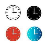 Abstract Time Clock Silhouette Illustration vector