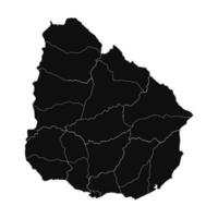 Abstract Uruguay Silhouette Detailed Map vector