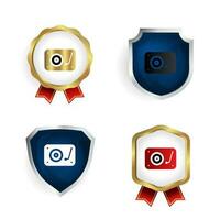 Abstract Turntable Badge and Label Collection vector