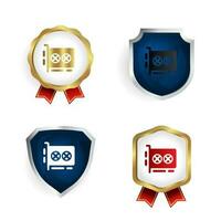 Abstract Video Card Badge and Label Collection vector