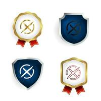 Abstract Wrong Badge and Label Collection vector