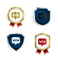 Abstract Wow Message Badge and Label Collection vector