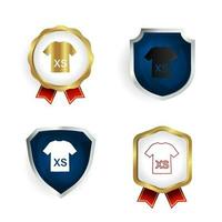 Abstract XS Size Shirt Badge and Label Collection vector