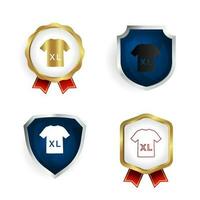 Abstract XL Size Shirt Badge and Label Collection vector