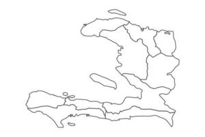 Outline Sketch Map of Haiti With States and Cities vector