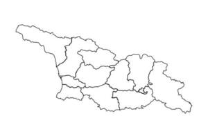 Outline Sketch Map of Georgia With States and Cities vector