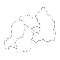 Outline Sketch Map of Rwanda With States and Cities vector