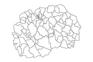 Outline Sketch Map of Macedonia With States and Cities vector