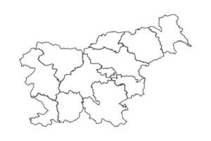 Outline Sketch Map of Slovenia With States and Cities vector