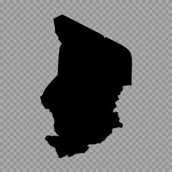 Transparent Background Chad Simple map vector