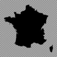 Transparent Background France Simple map vector