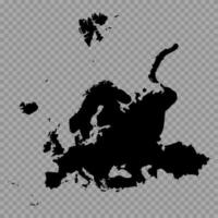 Transparent Background Europe Simple map vector