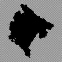 Transparent Background Montenegro Simple map vector