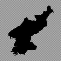 Transparent Background North Korea Simple map vector