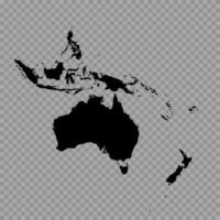 Transparent Background Oceania Simple map vector