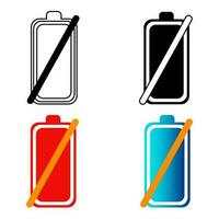 Abstract Battery Unavailable Silhouette Illustration vector